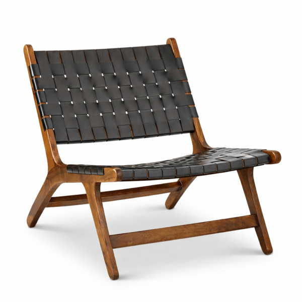 Woven Leather Lounge Chair