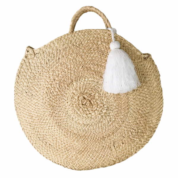 Round wicker bag