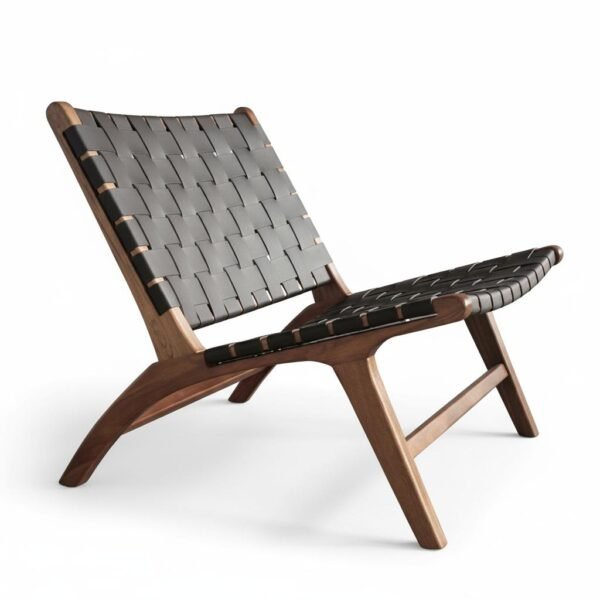 Woven Leather Lounge Chair
