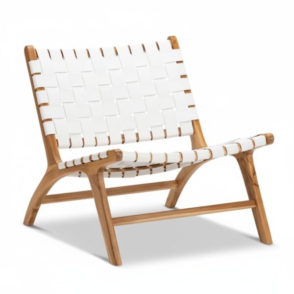 Woven Leather Lounge Chair