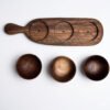 Walnut Wood Sauce & Spice Serving Set