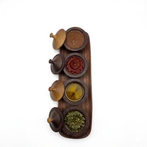 Walnut Wood Sauce & Spice Serving Set (Copy)
