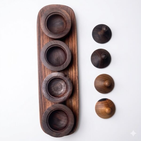 Walnut Wood Sauce & Spice Serving Set (Copy)