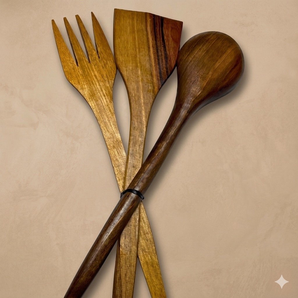 Walnut Wood Utensil Set (40 Cm)