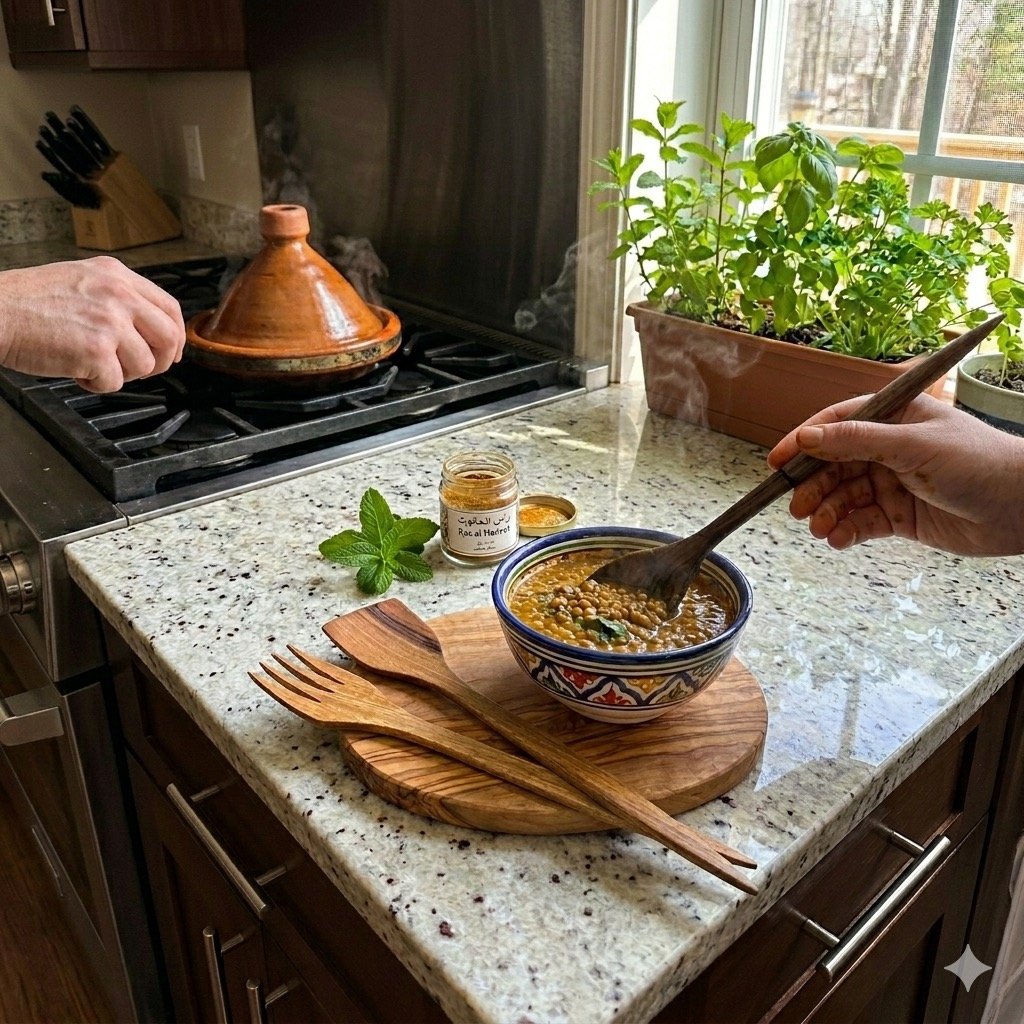 Walnut Wood Utensil Set (40 Cm)