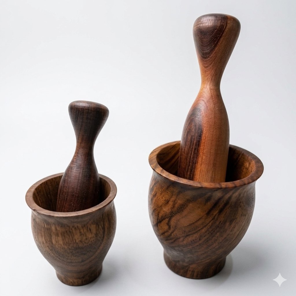 Walnut Wood Mortar (Mehraz)
