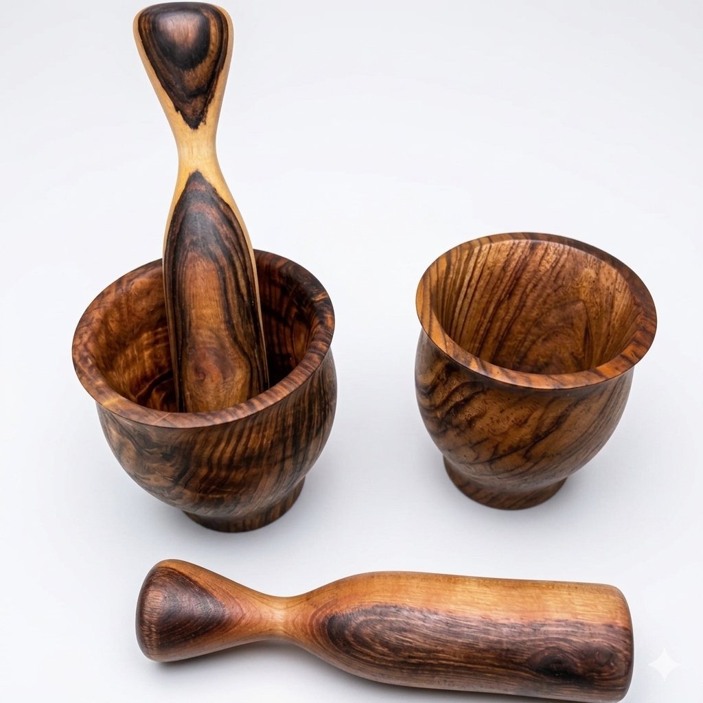 Walnut Wood Mortar (Mehraz)