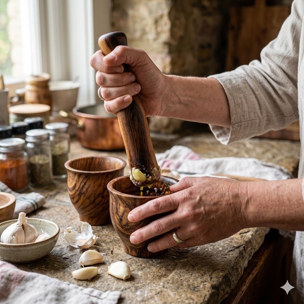 Walnut Wood Mortar (Mehraz)