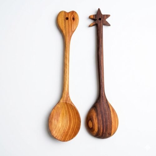 Almond Wood Salad Serving Set