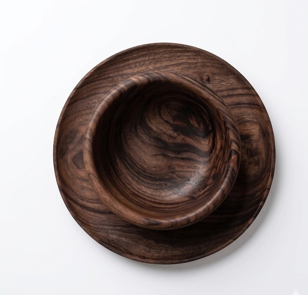 Solid Walnut Wood Bowl