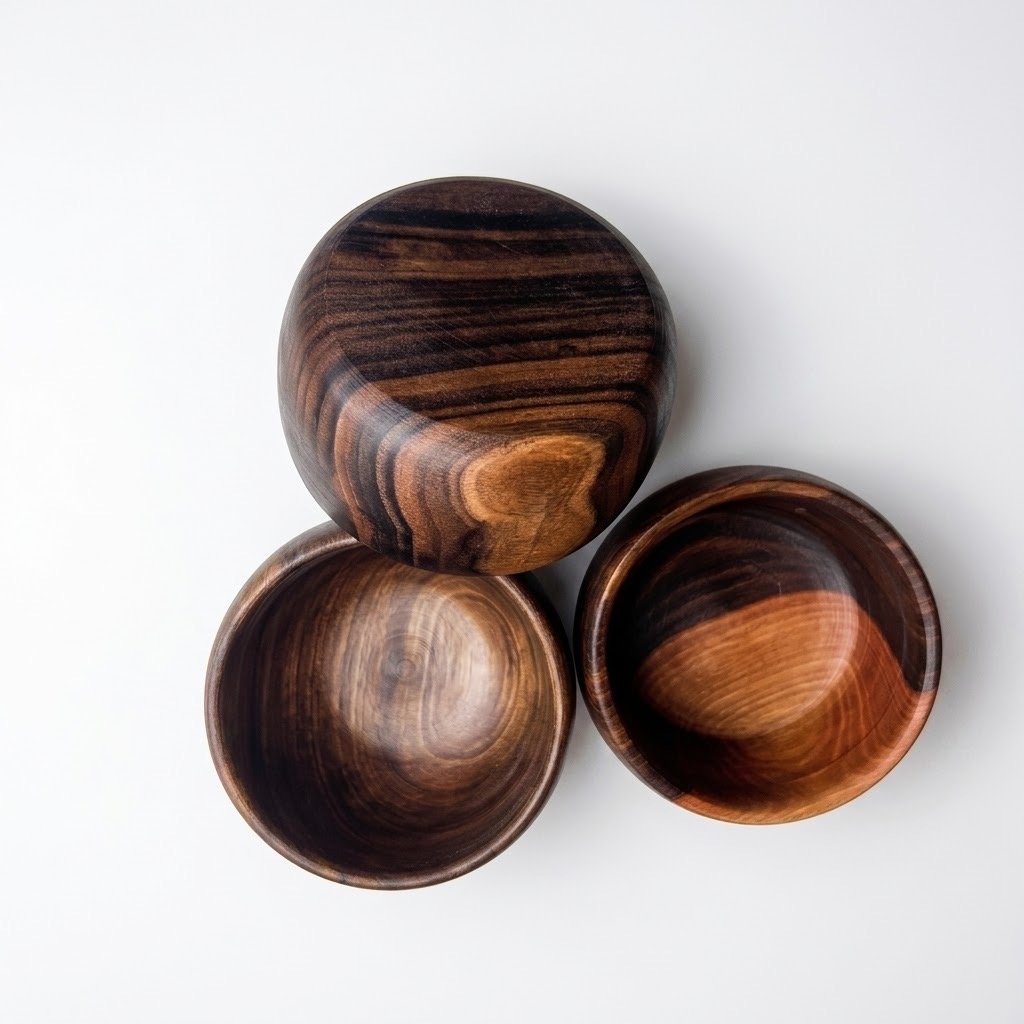 Solid Walnut Wood Bowl