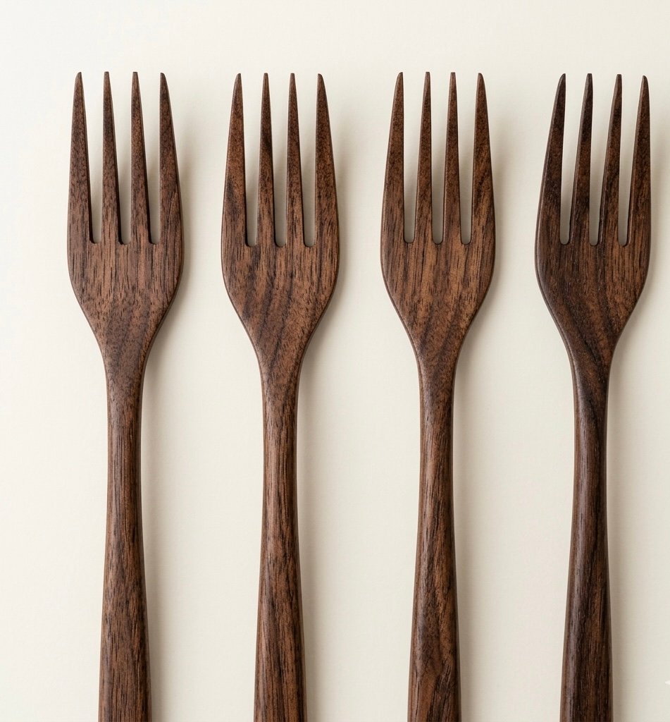 Elegant Walnut Wood Forks